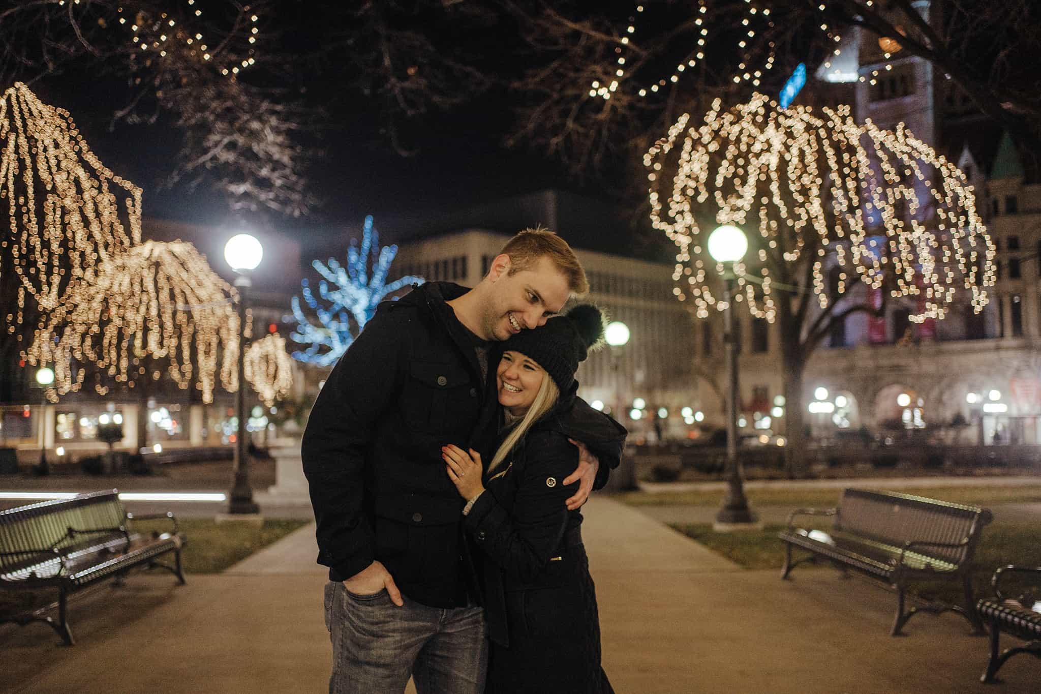 winter proposal in rice park minnesota