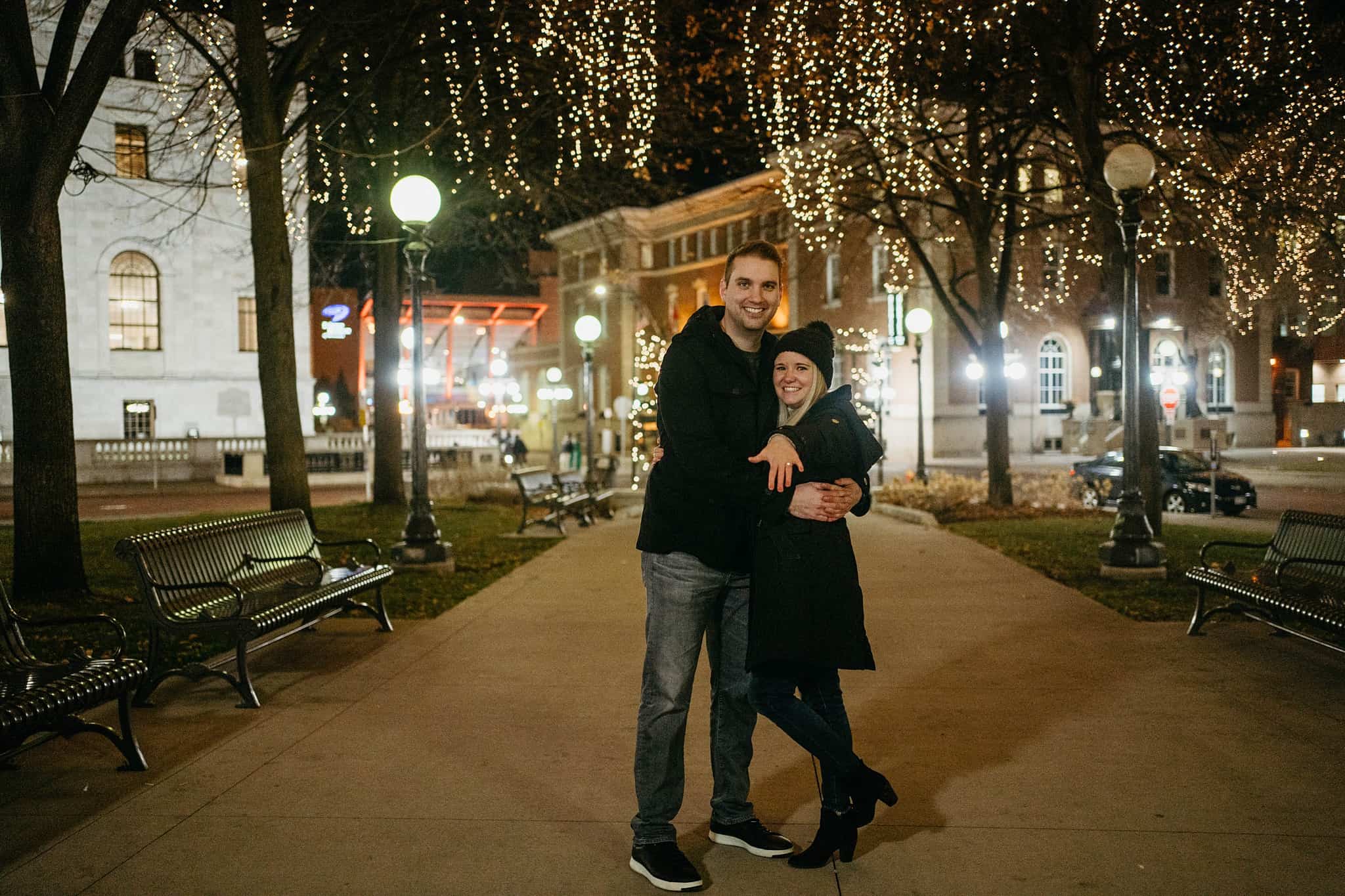 surprise proposal engagement in rice park