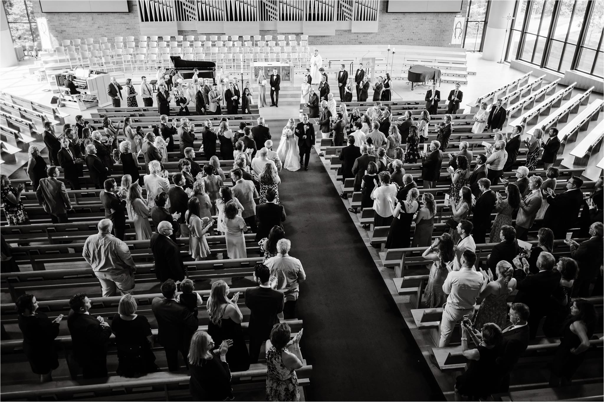 Bride and Groom exiting their wedding ceremony